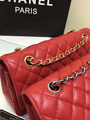 Chanel Calfskin Leather Flap Bag Gold Red 25cm - 6