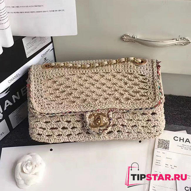 Chanel Crochet Braid Cayo Coco Flap Bag Beige A93680 VS02814 - 1