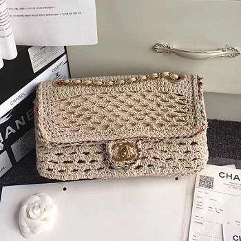 Chanel Crochet Braid Cayo Coco Flap Bag Beige A93680 VS02814
