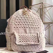 Chanel crochet braid cayo coco backpack white a93681 vs04725 - 1