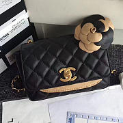 Chanel Calfskin Camellia Waist Chain Bag Black A91830 Vs06486 - 1