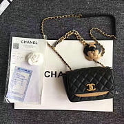 Chanel Calfskin Camellia Waist Chain Bag Black A91830 Vs06486 - 6
