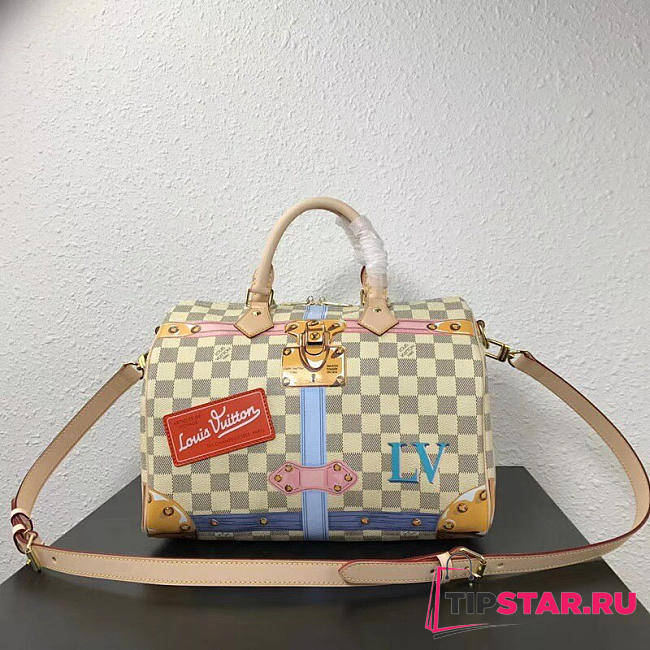  lv speedy 30 damier azur coated canvas n41063 - 1