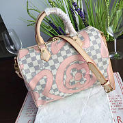 louis vuitton speedy damier azur canvas pink - 1