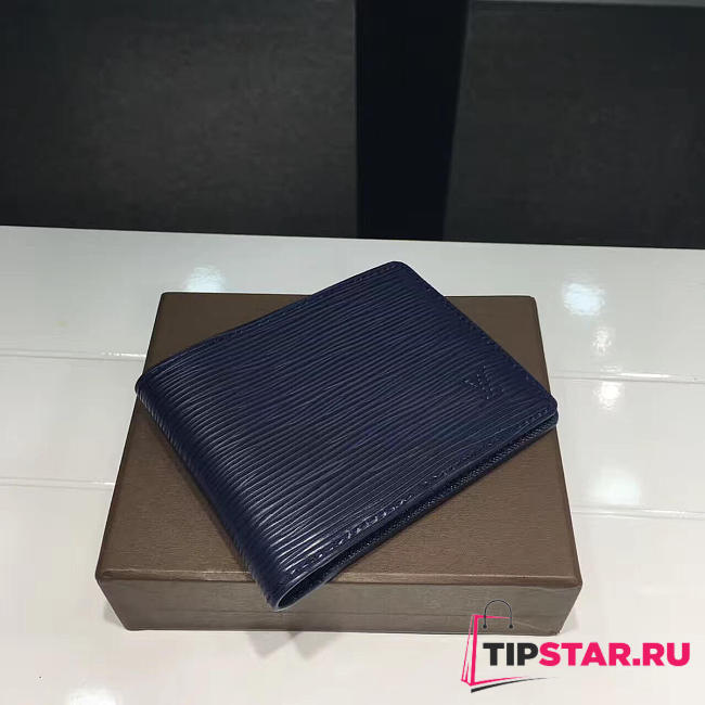  louis vuitton multiple wallet navy blue - 1