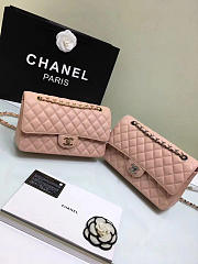 Chanel Calfskin Leather Flap Bag Gold Pink 25cm - 2