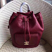 chanel calfskin and caviar backpack burgundy a98235 vs02174 - 1