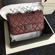 Chanel Quilted Deerskin Perfect Edge Bag Burgundy A14041 VS08504 - 6