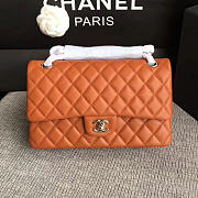 Chanel Lambskin Classic Double Flap Bag Orange A01112 25cm - 6