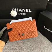 Chanel Lambskin Classic Double Flap Bag Orange A01112 25cm - 3