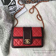 chanel lambskin small wallet on chain red a91365 vs01732 - 4