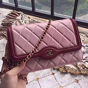 chanel lambskin mini chain wallet pink a81024 vs09425 - 1