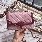 chanel lambskin mini chain wallet pink a81024 vs09425 - 2