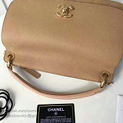 Chanel Grained Calfskin Large Top Handle Flap Bag Beige A93757 VS03950 - 4