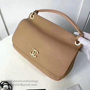 Chanel Grained Calfskin Large Top Handle Flap Bag Beige A93757 VS03950 - 5