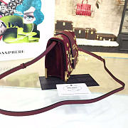 Prada velvet cahier bag wine red 4265 - 3