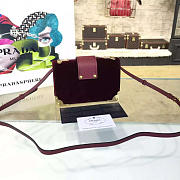 Prada velvet cahier bag wine red 4265 - 4