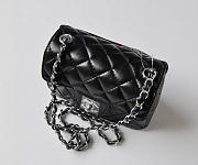 Chanel Lambskin Leather Flap Bag With Silver Hardware Black  - 4