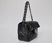 Chanel Lambskin Leather Flap Bag With Silver Hardware Black  - 3