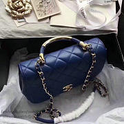 Chanel Caviar Quilted Lambskin Flap Bag With Top Handle Blue A93752 VS06898 - 5