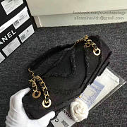 Chanel Black Canvas Patchwork Chevron Medium Flap Bag 040101 Vs02373 - 2