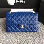 Chanel Lambskin Classic Double Flap Bag Blue A01112 25cm - 6