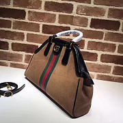 GUCCI Re(belle) Suede Medium Top Handle Bag (Brown) ‎516459 - 4