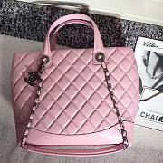 CHANEL Canviar Quilted Lambskin Shopping Tote Bag (Pink) 260301 VS02905 - 1