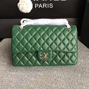 Chanel Lambskin Classic Double Flap Bag Green A01112 25cm - 6