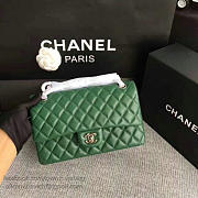 Chanel Lambskin Classic Double Flap Bag Green A01112 25cm - 3