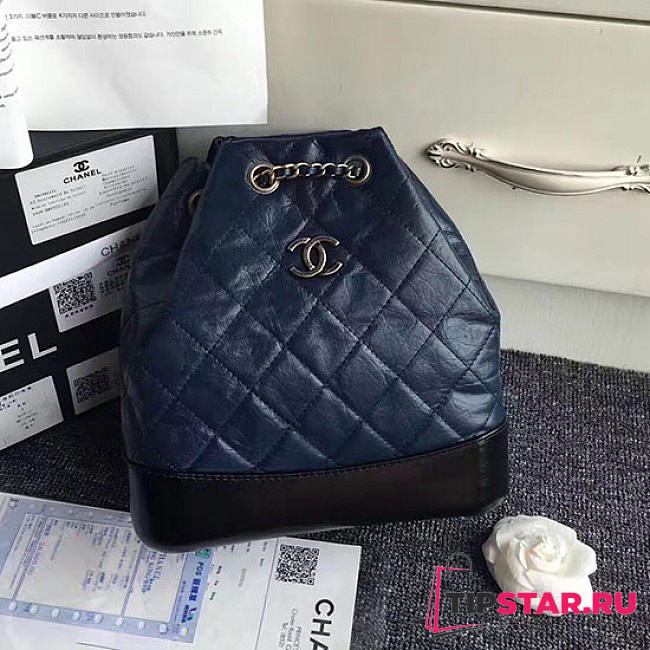 Chanel's Gabrielle Small Backpack (Blue And Black) A94485 VS09477 - 1