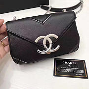Chanel Calfskin Chevron Flap Bag Black A93774 VS05263 - 1