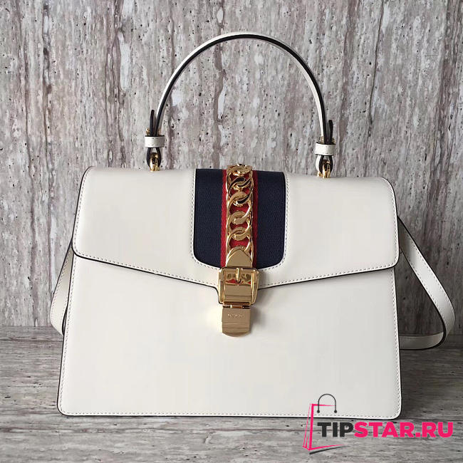 GUCCI Sylvie Leather Maxi Top Handbag 2137 - 1