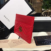 GUCCI Marmont Card Holder Nexthibiscus (Red Leather) - 2