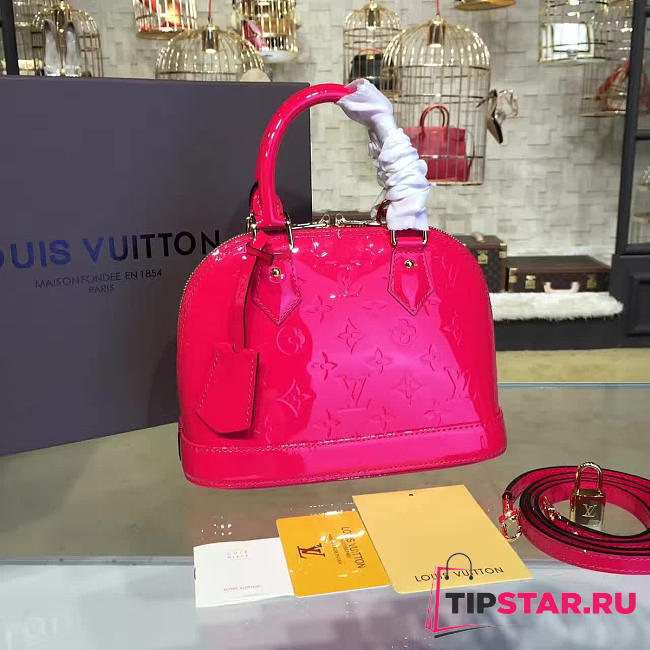 LV alma bb shining red monogram vernis leather 3555 - 1