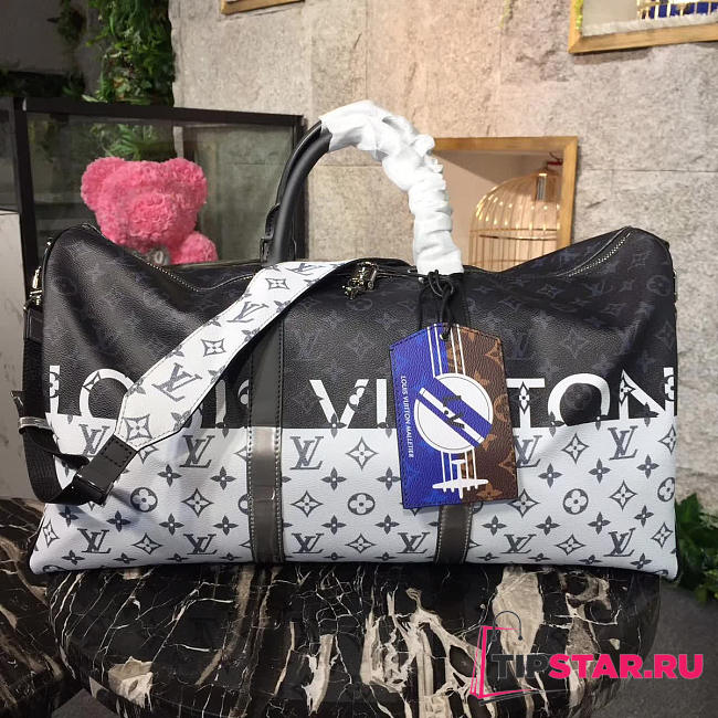 Louis Vuitton Keepall 55 Damier Graphite Canvas Black&White - 1