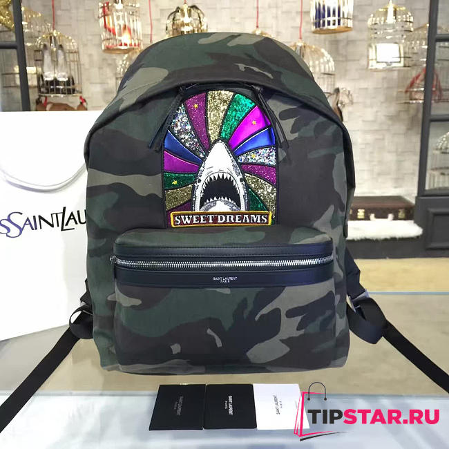 YSL Monogram Backpack Camouflage - 1