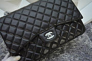Chanel Lambskin Leather Flap Bag With Gold/Silver Hardware Black 33cm - 3