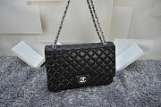 Chanel Lambskin Leather Flap Bag With Gold/Silver Hardware Black 33cm - 2