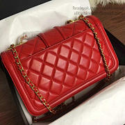 Chanel Quilted Lambskin Gold-Tone Metal Flap Bag Red A91365 VS02169 - 5