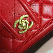 Chanel Quilted Lambskin Gold-Tone Metal Flap Bag Red A91365 VS02169 - 4