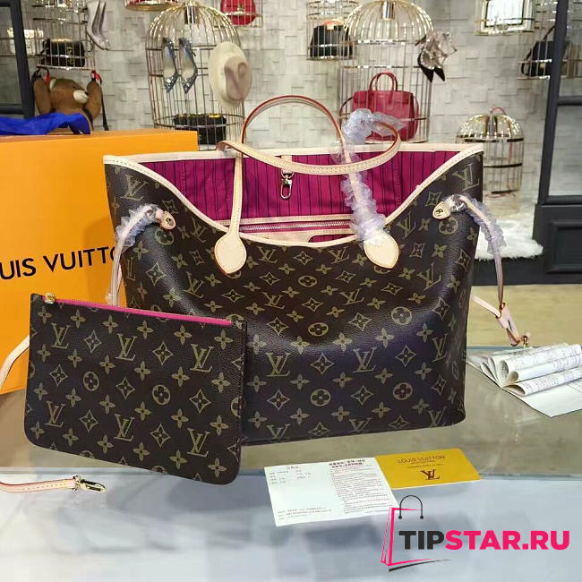 LV Neverfull MM monogram pivoine M41178 32cm - 1