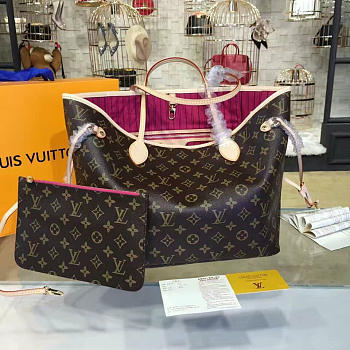 LV Neverfull MM monogram pivoine M41178 32cm