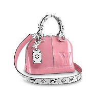 LV patent leather alma bb shining pink bag m54704 rose balle - 1