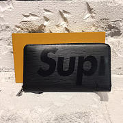 louis vuitton supreme zippy wallet noir  - 1