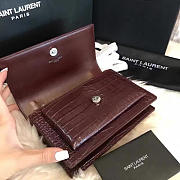 YSL Sunset Chain Wallet In Crocodile Embossed Shiny Leather 4841 - 6