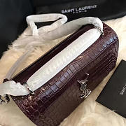 YSL Sunset Chain Wallet In Crocodile Embossed Shiny Leather 4841 - 2