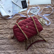 Chanel Bowling Bag Jersey & Gold-Tone Metal A69924 Wine Red - 2