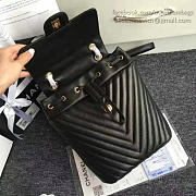 Chanel chevron lambskin backpack black gold hardware 170302 vs01805 - 3
