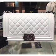 Chanel Quilted Lambskin Medium Boy Bag White A67086 VS07017 - 3